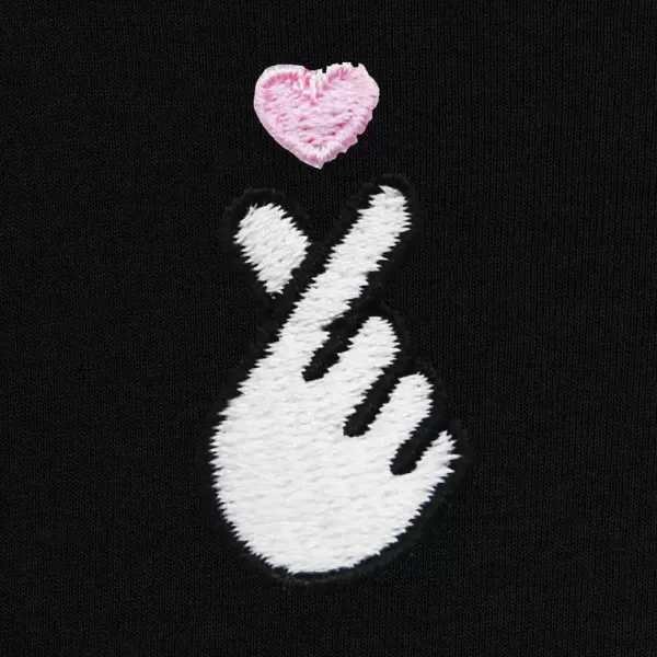 DALIX Snap Heart Embroidered Hoodie Fleece Sweatshirt Pullover Womens