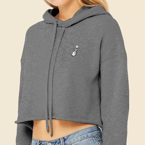 DALIX Snap Heart Embroidered Hoodie Fleece Sweatshirt Pullover Womens