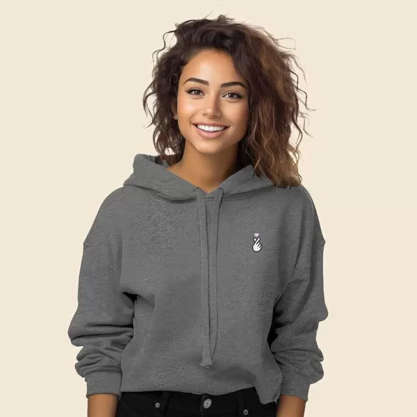 DALIX Snap Heart Embroidered Hoodie Fleece Sweatshirt Pullover Womens