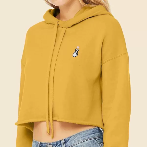DALIX Snap Heart Embroidered Hoodie Fleece Sweatshirt Pullover Womens