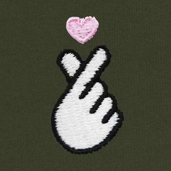 DALIX Snap Heart Embroidered Hoodie Fleece Sweatshirt Pullover Womens