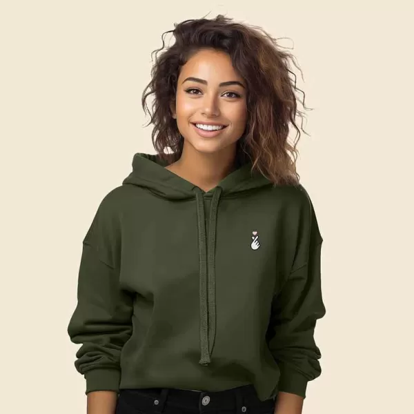 DALIX Snap Heart Embroidered Hoodie Fleece Sweatshirt Pullover Womens