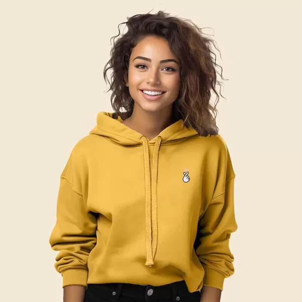 DALIX Snap Heart Embroidered Hoodie Fleece Sweatshirt Pullover Womens