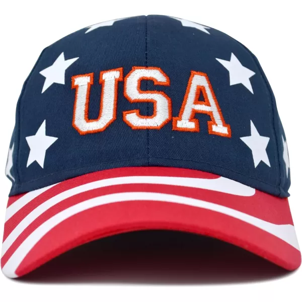 DALIX USA Baseball Cap Flag Hat Team US America Navy Red White Blue Gray Khaki Black