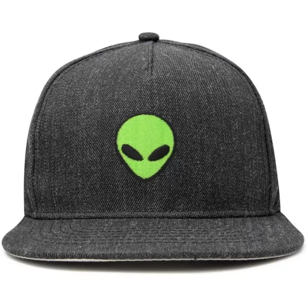 DALIX Alien Snapback Flat Bill Baseball Hat Embroidered Cap Mens