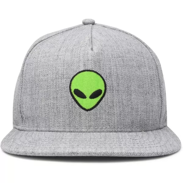 DALIX Alien Snapback Flat Bill Baseball Hat Embroidered Cap Mens