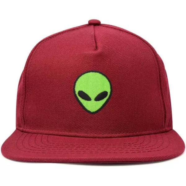 DALIX Alien Snapback Flat Bill Baseball Hat Embroidered Cap Mens
