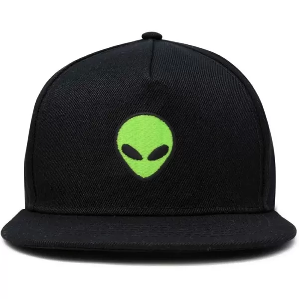 DALIX Alien Snapback Flat Bill Baseball Hat Embroidered Cap Mens