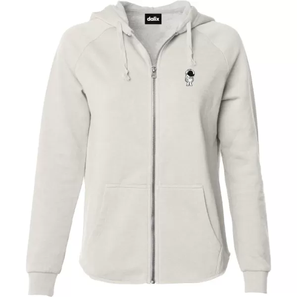 DALIX Astronaut Embroidered Fleece Zip Washed Hoodie Cold Fall Winter Women
