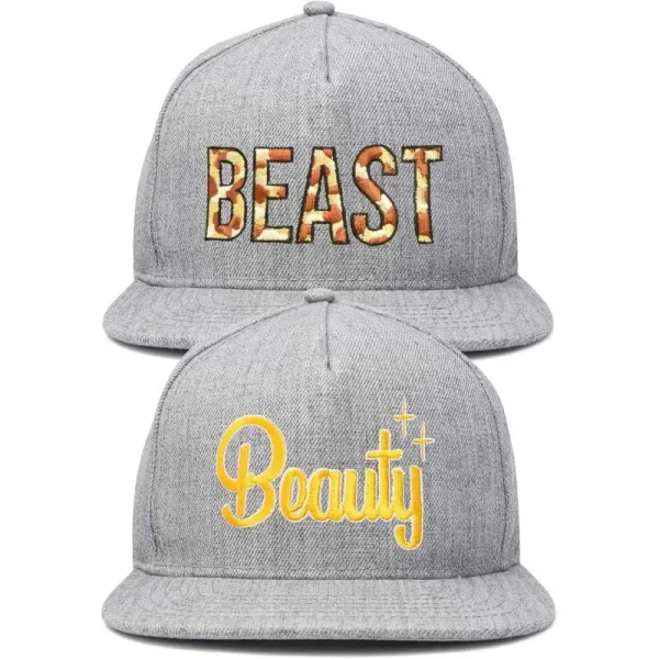 DALIX Beauty and Beast Hat Set Men Women Flat Bill Couples Cap
