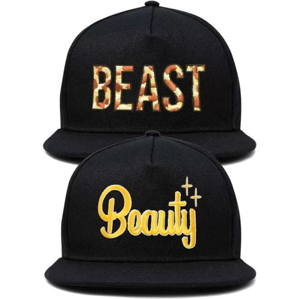 DALIX Beauty and Beast Hat Set Men Women Flat Bill Couples Cap