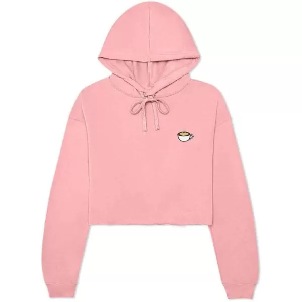 DALIX Cappuccino Embroidered Fleece Cropped Hoodie Cold Fall Winter Women