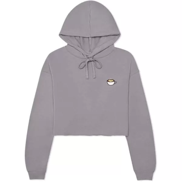 DALIX Cappuccino Embroidered Fleece Cropped Hoodie Cold Fall Winter Women