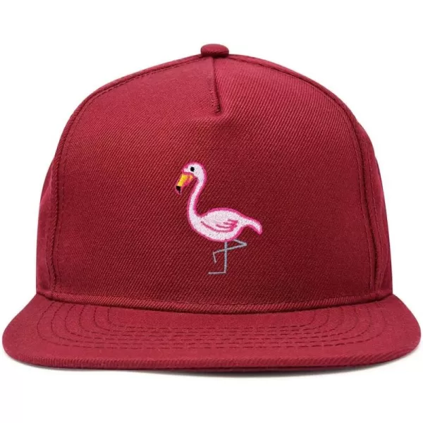 DALIX Flamingo Snapback Flat Bill Baseball Hat Embroidered Cap Mens
