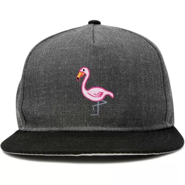 DALIX Flamingo Snapback Flat Bill Baseball Hat Embroidered Cap Mens
