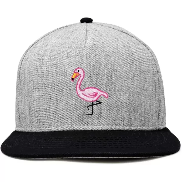 DALIX Flamingo Snapback Flat Bill Baseball Hat Embroidered Cap Mens