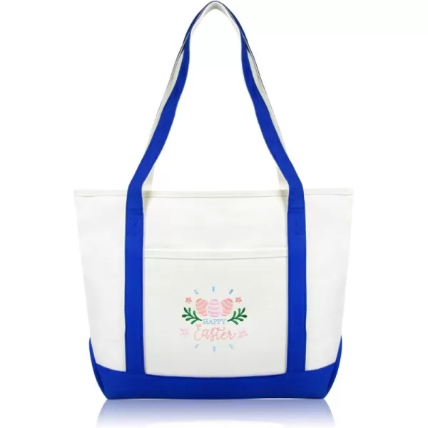 DALIX Happy Easter Womens Classic Premium Embroidered Tote Bag