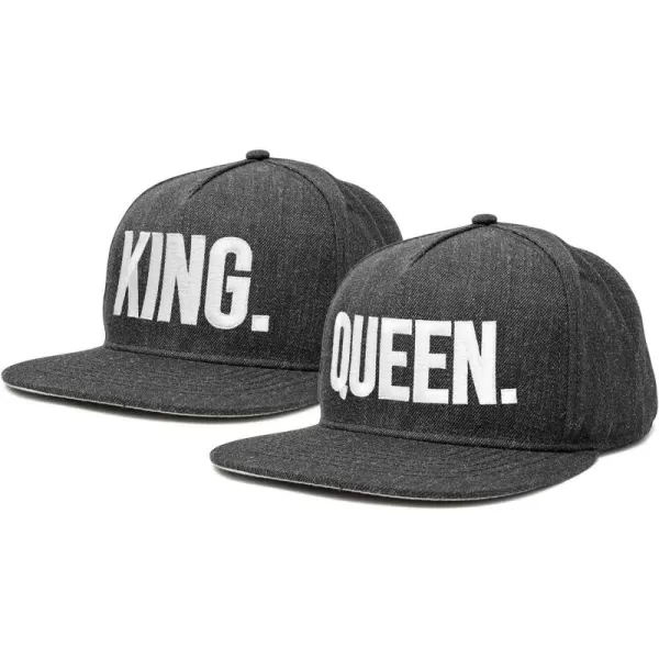 DALIX King Queen Hat Set Mens Womens Flat Bill Couples Cap