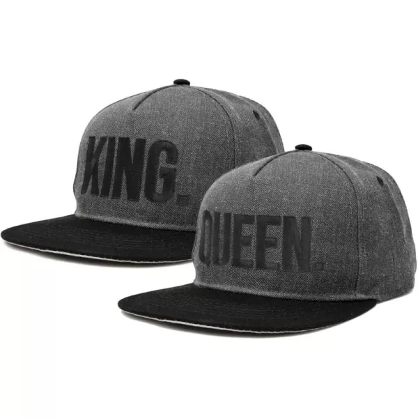 DALIX King Queen Hat Set Mens Womens Flat Bill Couples Cap
