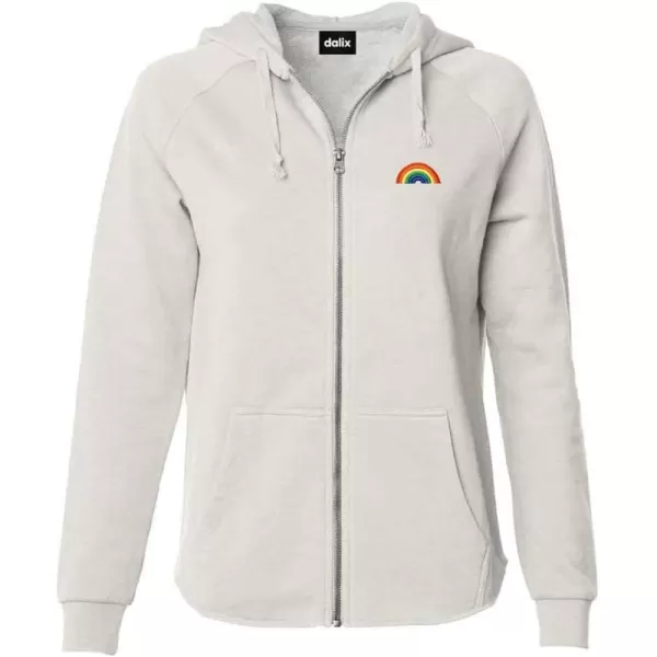 DALIX Rainbow Embroidered Fleece Zip Hoodie Cold Fall Winter Women