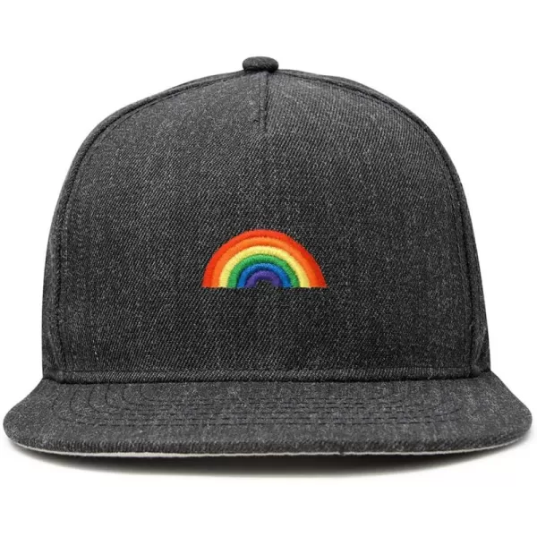 DALIX Rainbow Snapback Flat Bill Baseball Hat Embroidered Cap Mens