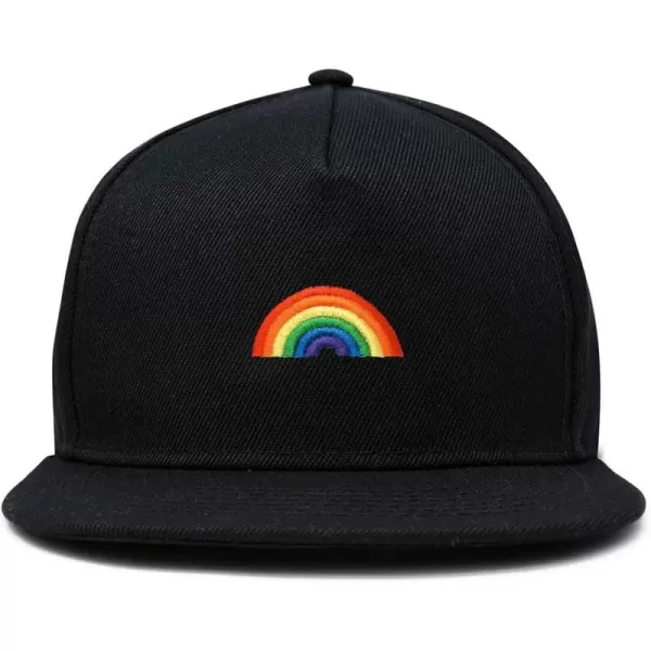 DALIX Rainbow Snapback Flat Bill Baseball Hat Embroidered Cap Mens