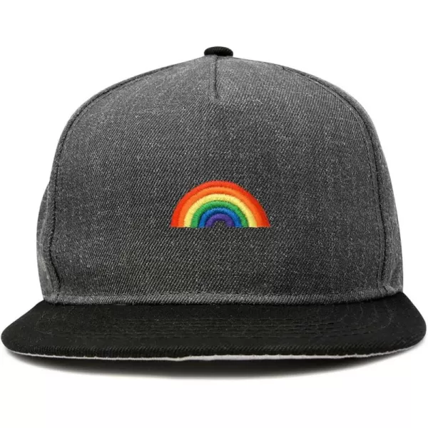 DALIX Rainbow Snapback Flat Bill Baseball Hat Embroidered Cap Mens
