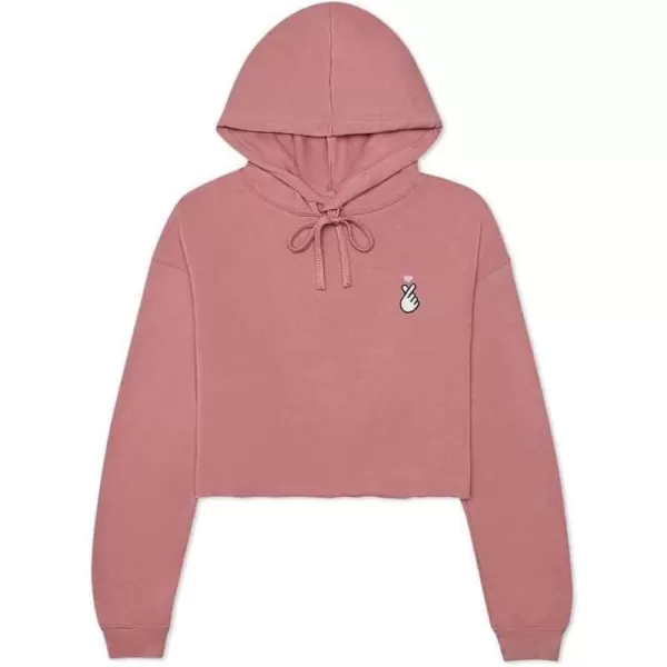 DALIX Snap Heart Embroidered Hoodie Fleece Sweatshirt Pullover Womens