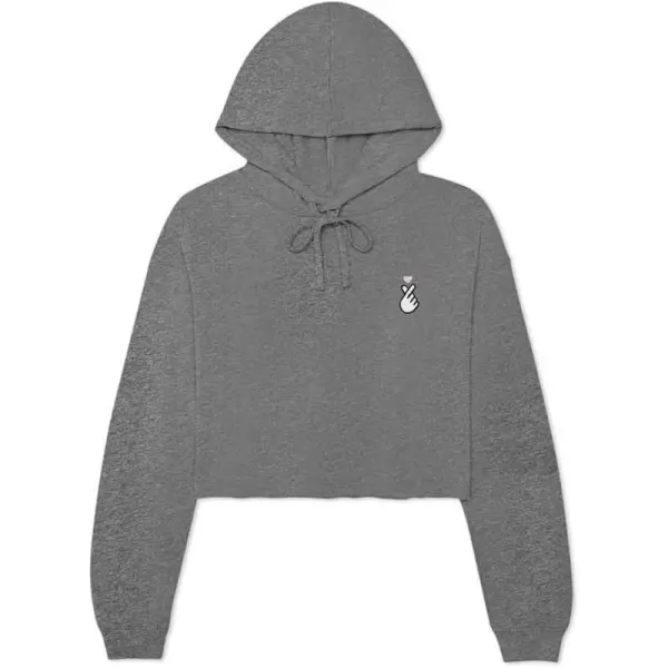 DALIX Snap Heart Embroidered Hoodie Fleece Sweatshirt Pullover Womens