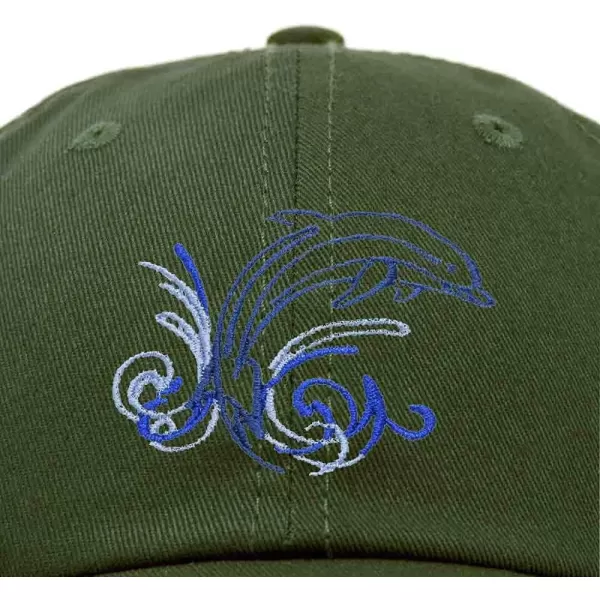DALIX Bottlenose Dolphin Embroidered Dad Cap Cotton Baseball Cap Women