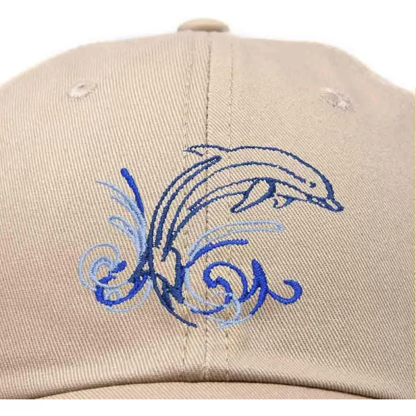 DALIX Bottlenose Dolphin Embroidered Dad Cap Cotton Baseball Cap Women