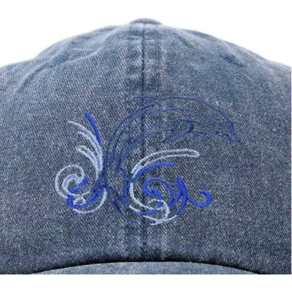 DALIX Bottlenose Dolphin Embroidered Dad Cap Cotton Baseball Cap Women