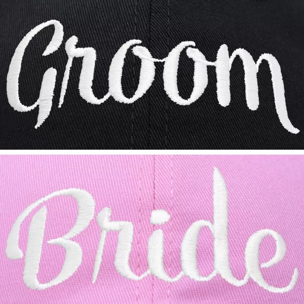DALIX Bride Groom Dad Hats Baseball Caps Newlywed Wedding Party Gift