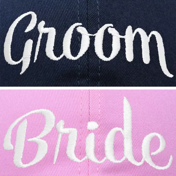 DALIX Bride Groom Dad Hats Baseball Caps Newlywed Wedding Party Gift