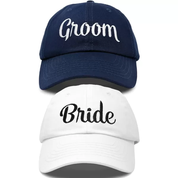 DALIX Bride Groom Dad Hats Baseball Caps Newlywed Wedding Party Gift