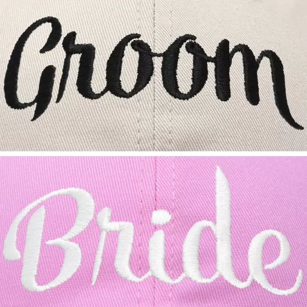 DALIX Bride Groom Dad Hats Baseball Caps Newlywed Wedding Party Gift