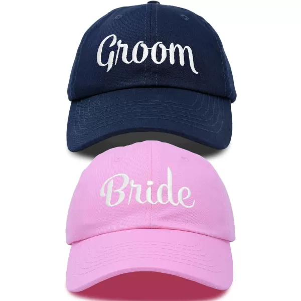 DALIX Bride Groom Dad Hats Baseball Caps Newlywed Wedding Party Gift