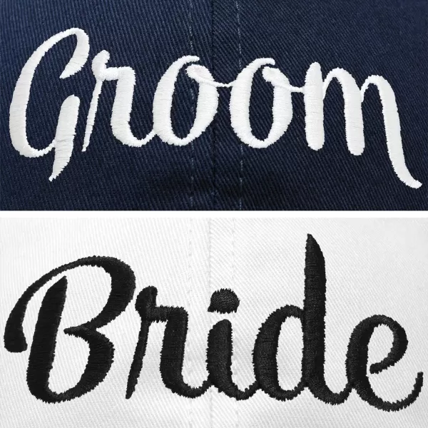 DALIX Bride Groom Dad Hats Baseball Caps Newlywed Wedding Party Gift