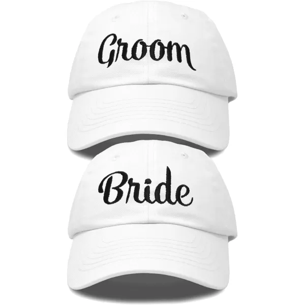 DALIX Bride Groom Dad Hats Baseball Caps Newlywed Wedding Party Gift