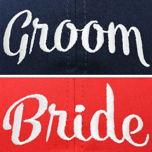 DALIX Bride Groom Dad Hats Baseball Caps Newlywed Wedding Party Gift
