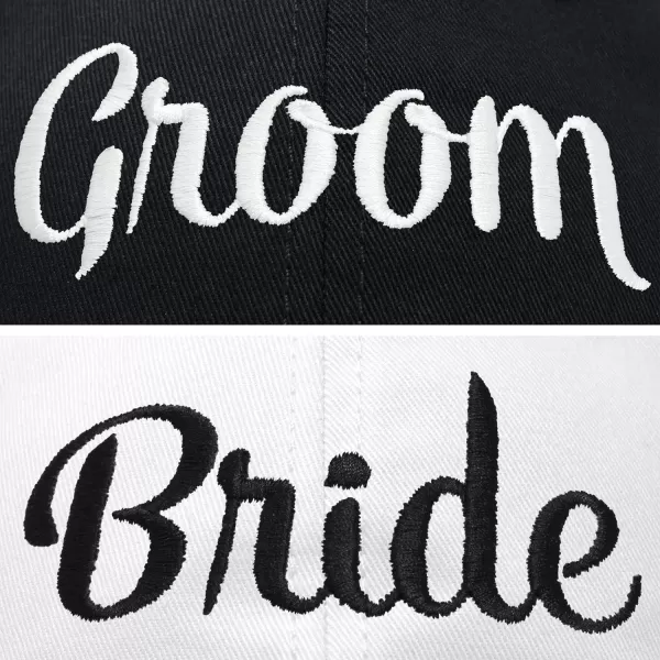 DALIX Bride Groom Dad Hats Baseball Caps Newlywed Wedding Party Gift