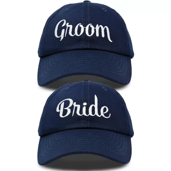 DALIX Bride Groom Dad Hats Baseball Caps Newlywed Wedding Party Gift