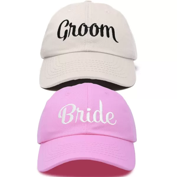 DALIX Bride Groom Dad Hats Baseball Caps Newlywed Wedding Party Gift