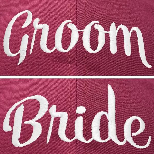 DALIX Bride Groom Dad Hats Baseball Caps Newlywed Wedding Party Gift