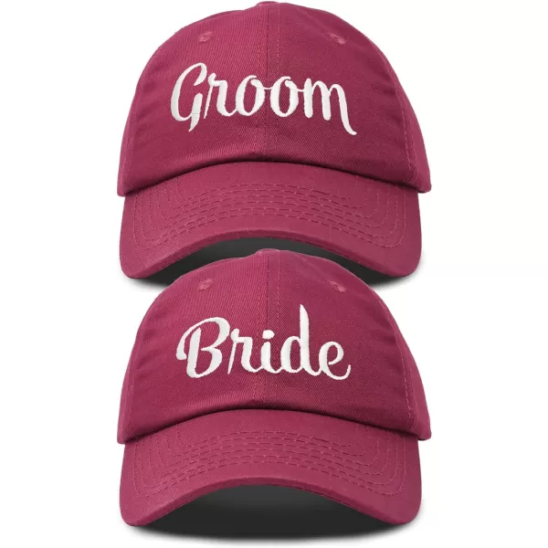 DALIX Bride Groom Dad Hats Baseball Caps Newlywed Wedding Party Gift