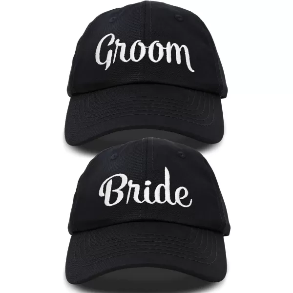 DALIX Bride Groom Dad Hats Baseball Caps Newlywed Wedding Party Gift