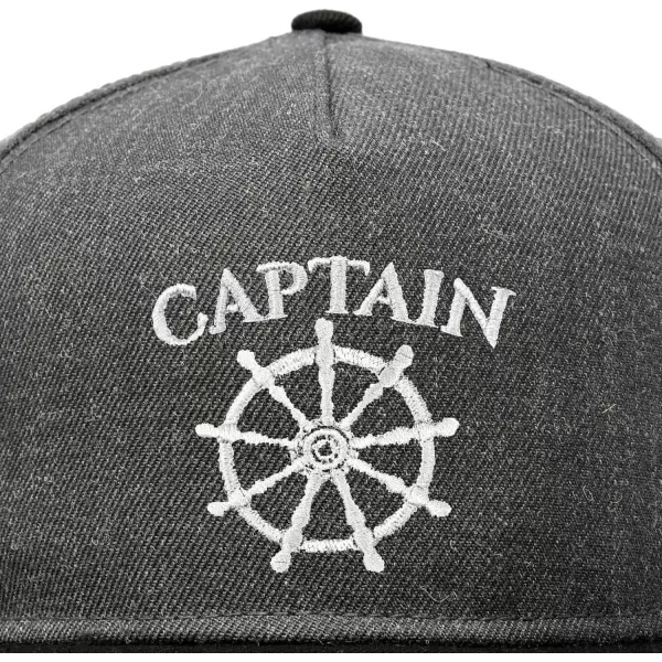 DALIX Captain Snapback Flat Bill Baseball Hat Embroidered Cap Mens