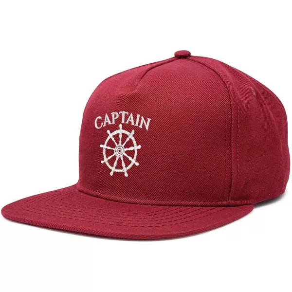 DALIX Captain Snapback Flat Bill Baseball Hat Embroidered Cap Mens