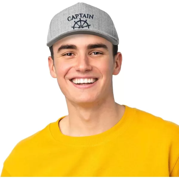DALIX Captain Snapback Flat Bill Baseball Hat Embroidered Cap Mens