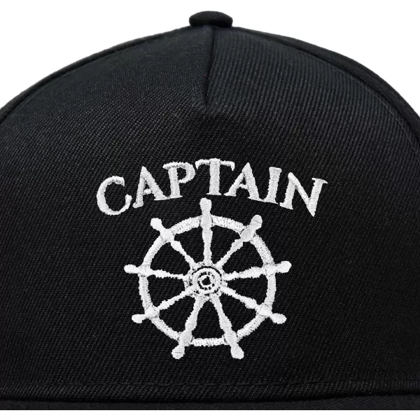 DALIX Captain Snapback Flat Bill Baseball Hat Embroidered Cap Mens